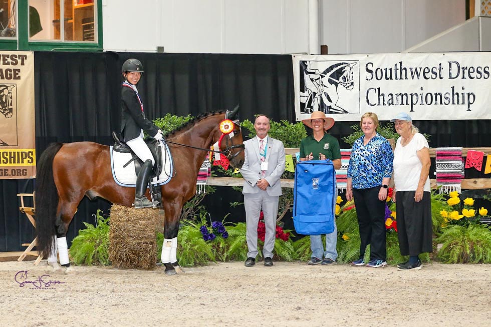 Award ceremony at the Southwest Dressage Championship